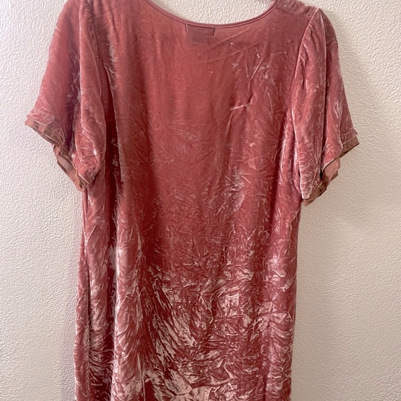 AS by DF mini dress in muted pink crushed velvet - Picture 3 of 4